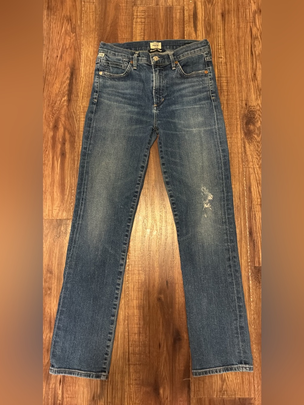 Citizens Of Humanity Slim Straight Mid-Blue Jeans